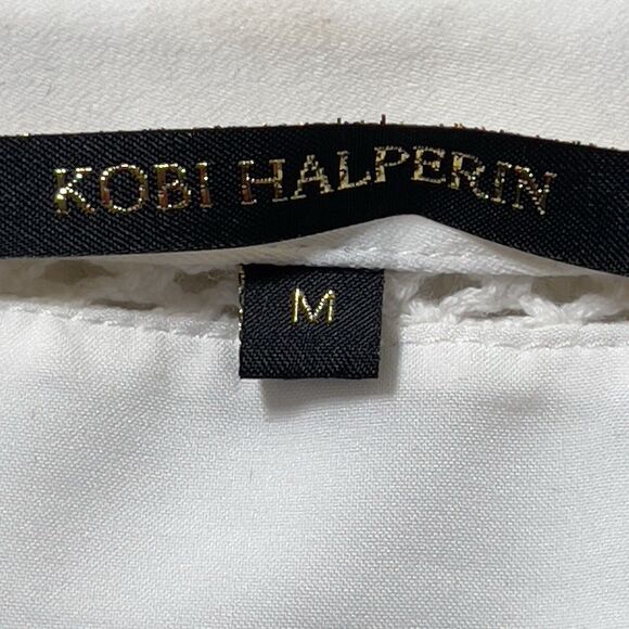 KOBI HALPERIN Claudette Tiered Maxi Dress Women Sz M White Hmmered Sleeveless - Picture 8 of 15